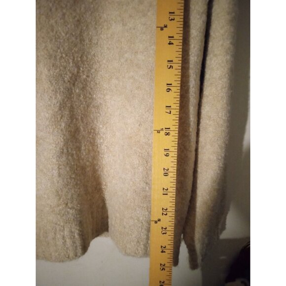 Loft Womens Size LP (12-14) Oatmeal Beige Roll Neck Crew  Oversized Sweater - Picture 5 of 9